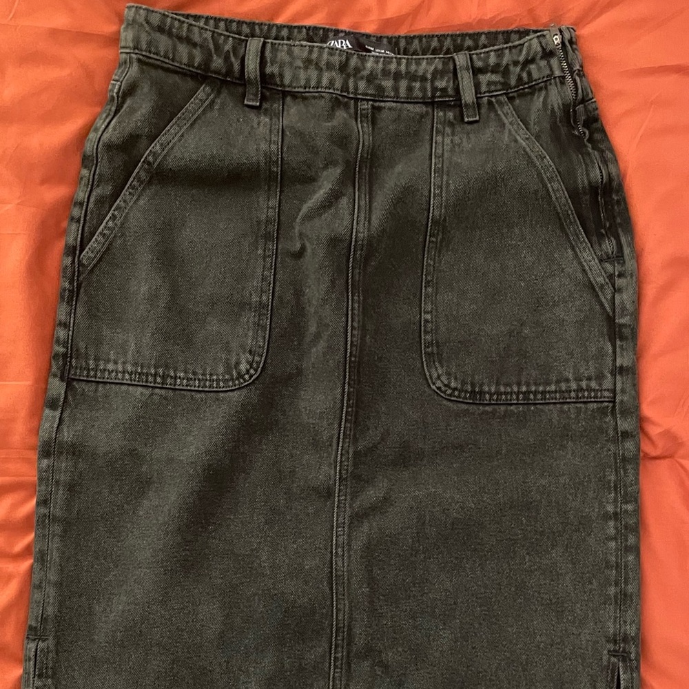 BRAND NEW ZARA Denim MIDI Skirt NWOT